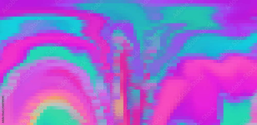 Aufkleber Glitched and pixelated screen of a computer. Abstract background with digital noise artifacts.