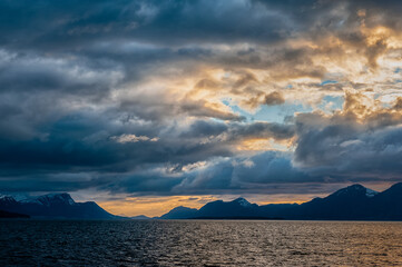 Mountains and fjords in Norway