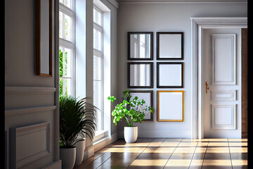 Fototapeta premium Empty frames in a modern stylish house