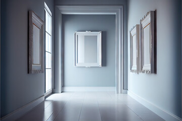 Empty frames in a modern stylish house