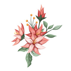 Flower bouquet package Floral Ornament Invitation Set