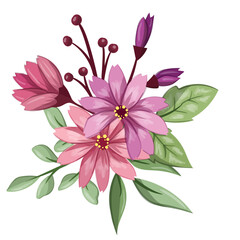 Flower bouquet package Floral Ornament Invitation Set