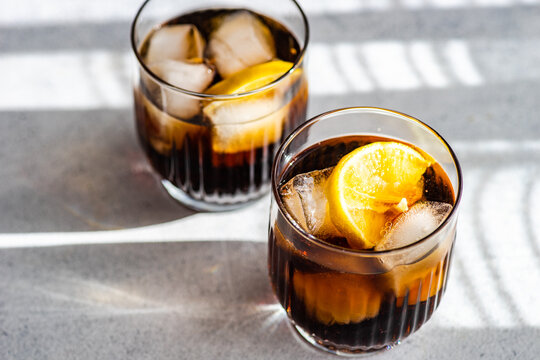 Cuba Libre cocktail in the glass