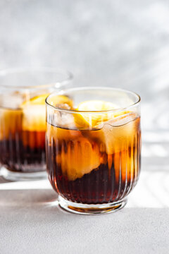 Cuba Libre cocktail in the glass