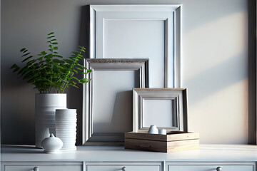 Fototapeta premium Empty frames in a modern stylish house
