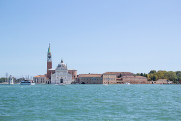 Obraz na płótnie Canvas Beautiful views of Santa Maria Della Salute and the Venetian lagoon in Venice, Italy