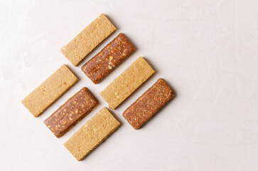 Cereal bars of healthy food from oatmeal without sugar