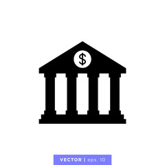 Bank building icon vector illustration design template.