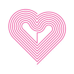 Spiral line heart isolated on a white background. Love design element for valentines day