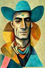 Cowboy portrait, created with generative AI