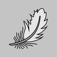 Feather vector grayscale icon. Farm animal sign