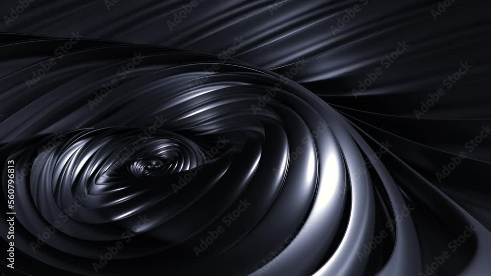 Poster rotating 3d spiral with metal lines. design. 3d vortex in metal spiral with lines. futuristic spiral
