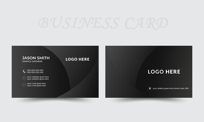 Modern business card design. Modern business card template white& black colors. Flat design vector abstract creative 