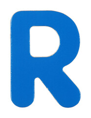 Upper case R magnetic letter with clipping path