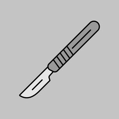 Surgical tools for operations scalpel vector icon