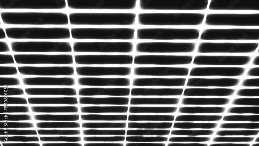 Poster bright glowing grid in virtual space. motion. simple square grid on black background. virtual grid o