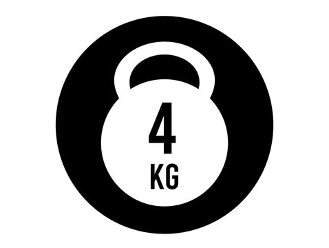 4 kg weight icon. Vector weight in kilograms isolated on white background
