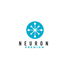 Minimalist neuron logo design vector illustration