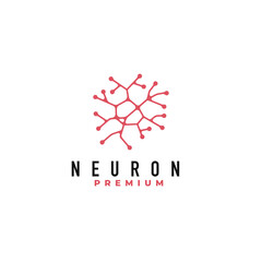 Minimalist neuron logo design vector illustration