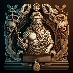 Ancient greek god Asclepius. Created with Generative AI technology.