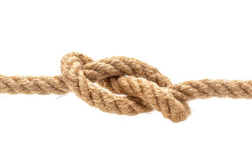 Rope with knot isolated on white