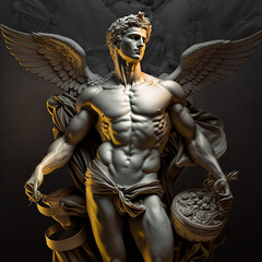 Fototapeta premium Ancient greek god Hermes. Created with Generative AI technology.