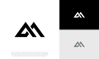 Initials M logo design. Initial Letter Logo. Innovative high tech logo template.