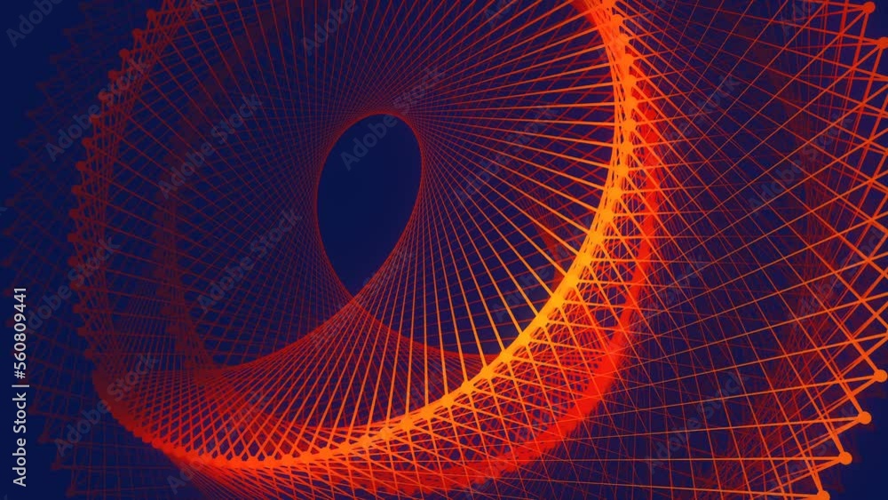 Poster Intricate seamless loop animation of an elegant wire structure. 3d rendering 4K