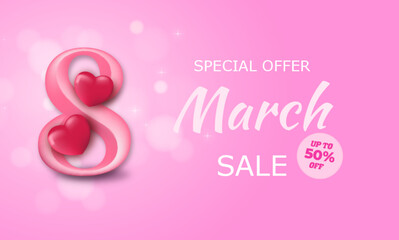 8 march happy womens day sale banner