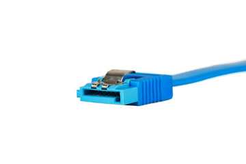 Sata blue cable, isolated on white