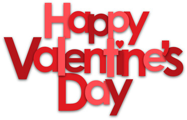 HAPPY VALENTINE'S DAY red typography banner on transparent background