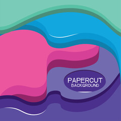 Colored seamless pattern background with paper art style Vector