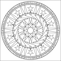 Seamless decorative mandala ornament in ethnic oriental style. Circular pattern in form of mandala for Henna, Mehendi, tattoo, decoration and printing