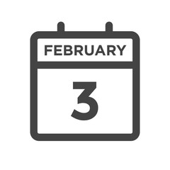February 3 Calendar Day or Calender Date for Deadlines or Appointment
