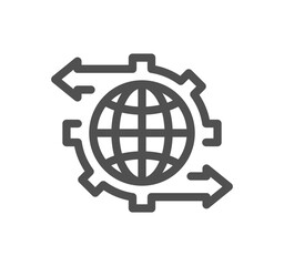 Global business related icon outline and linear vector.