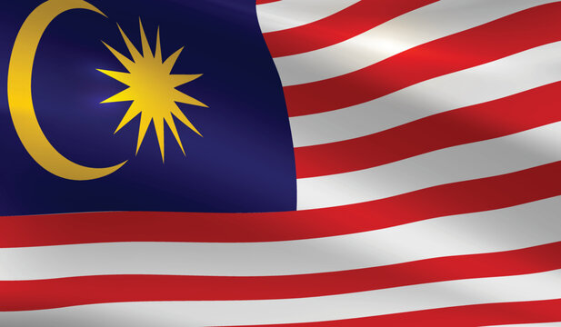 Malaysia flag background.Waving Malaysian flag vector