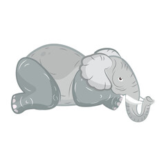 Isolated cute elephant colored sketch Vector