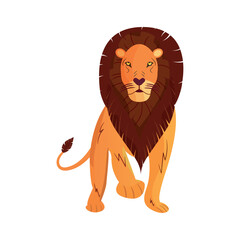 Obraz premium Isolated cute lion colored sketch Vector