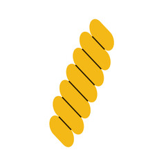 Fusilli pasta isolated on white background. Icon of fusilli pasta. Food is symbol of italian cuisine menu. Cartoon macaroni.