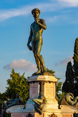 Statue of David on Michelangelo square in Florence, Italy