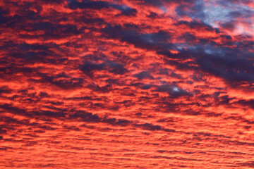 sky red sunset clouds evening