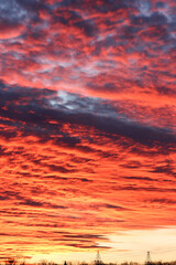sky red sunset clouds evening