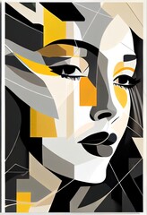 woman face portrait abstraction wall art illustration
generative ai