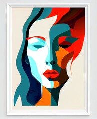 woman face portrait abstraction wall art illustration
generative ai