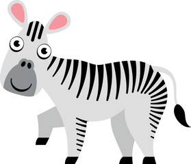 Fototapeta na wymiar Zebra icon. Funny cartoon african wild animal