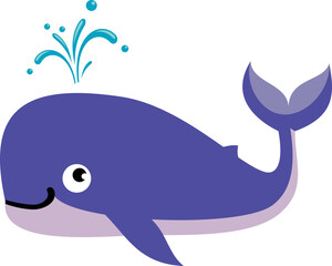 Whale icon. Ocean animal. Cartoon wild fauna