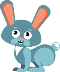 Rabbit icon. Funny cartoon animal. Cute bunny