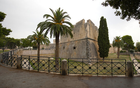View on Castello di Manfredonia in the city center of Manfredonia in the Italian region of Apulia.