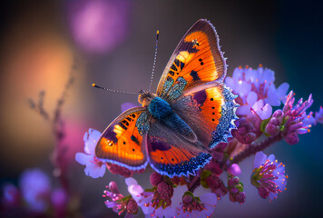 Fototapeta na wymiar Colorful butterfly, generative AI