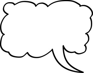 Speech cloud template. Blank doodle message balloon